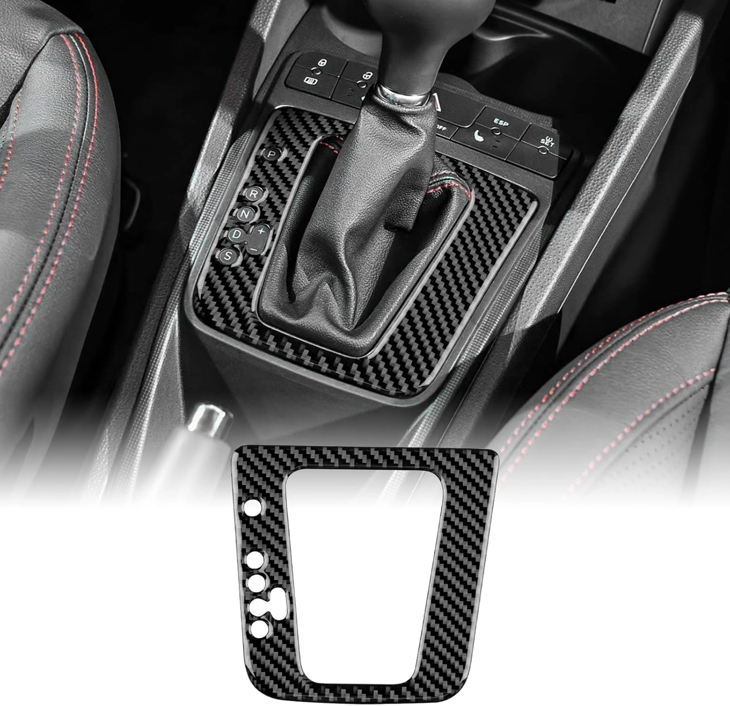  Seat Ibiza 2009 – 2014 için aksesuar karbon fiber araç kontrol paneli kaplaması şanzıman çerçevesi